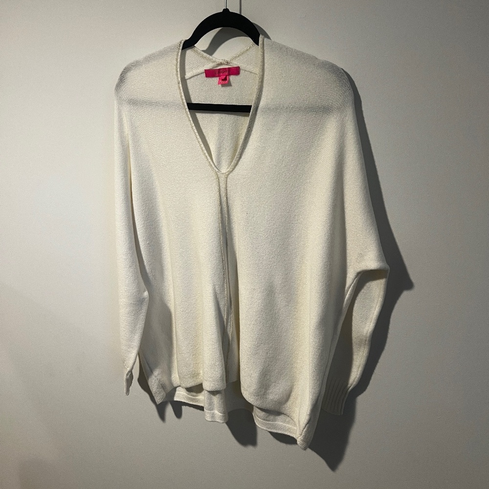 Lilly Pulitzer White & Metallic Sweater